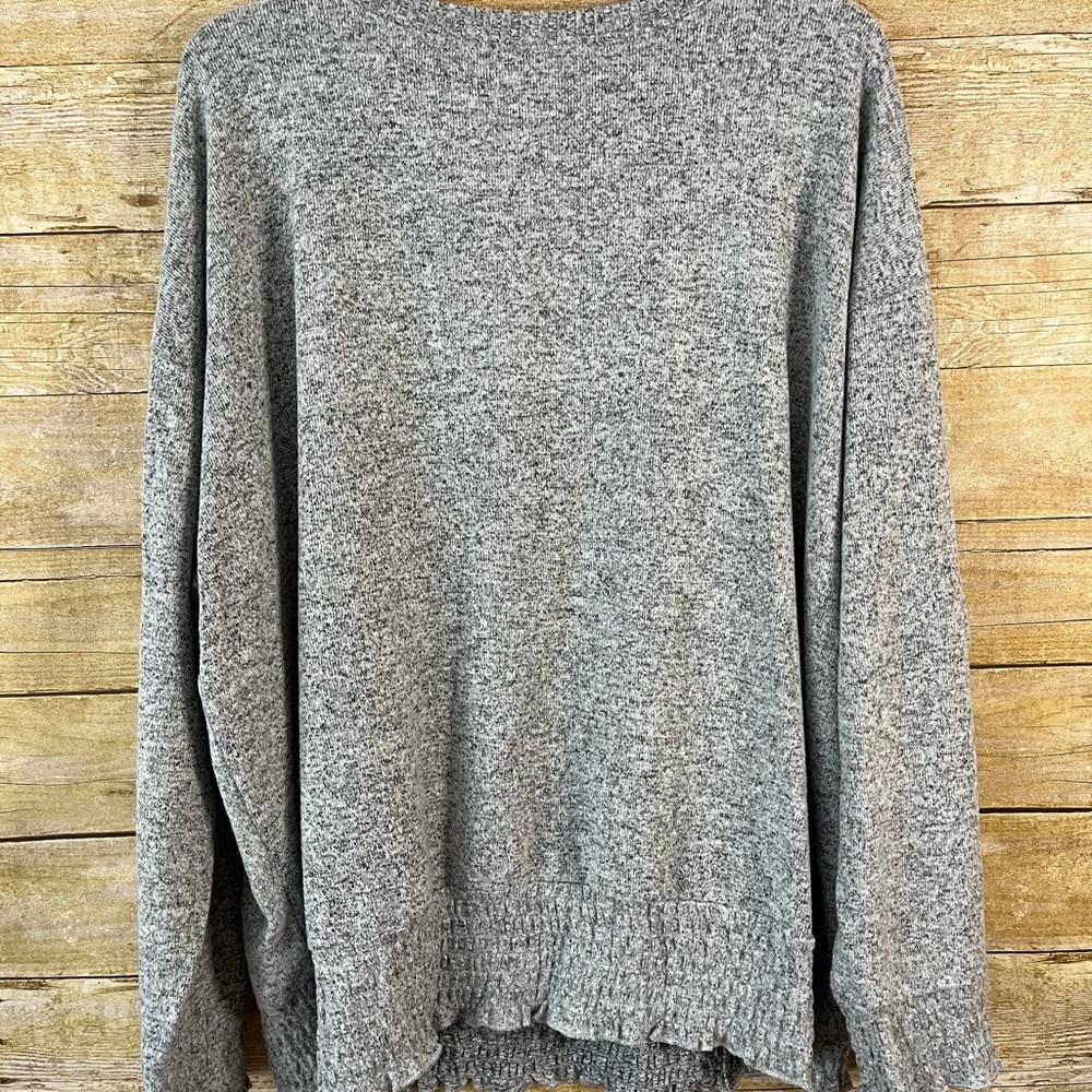Torrid Relaxed Fit Super Soft Plush Drop Shoulder Smocked Bottom Sweater Top EUC - Picture 7 of 8